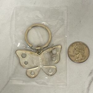 Silver Tone Ralph Butterfly Keychain Keyring